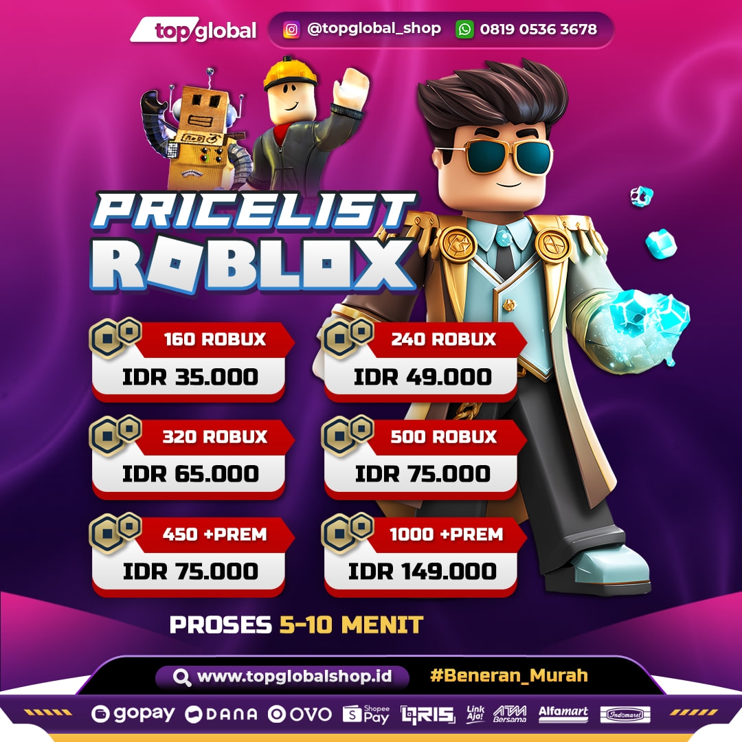 Top Up TOPUP Robux Termurah, Beli Harga Paling Murah - Top Global Shop